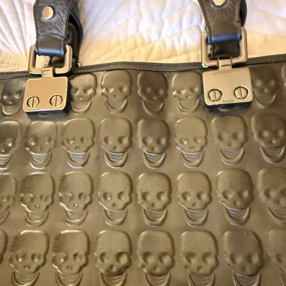 Treesje Mortale Skull embossed leather satchel handbag - Picture 3 of 14